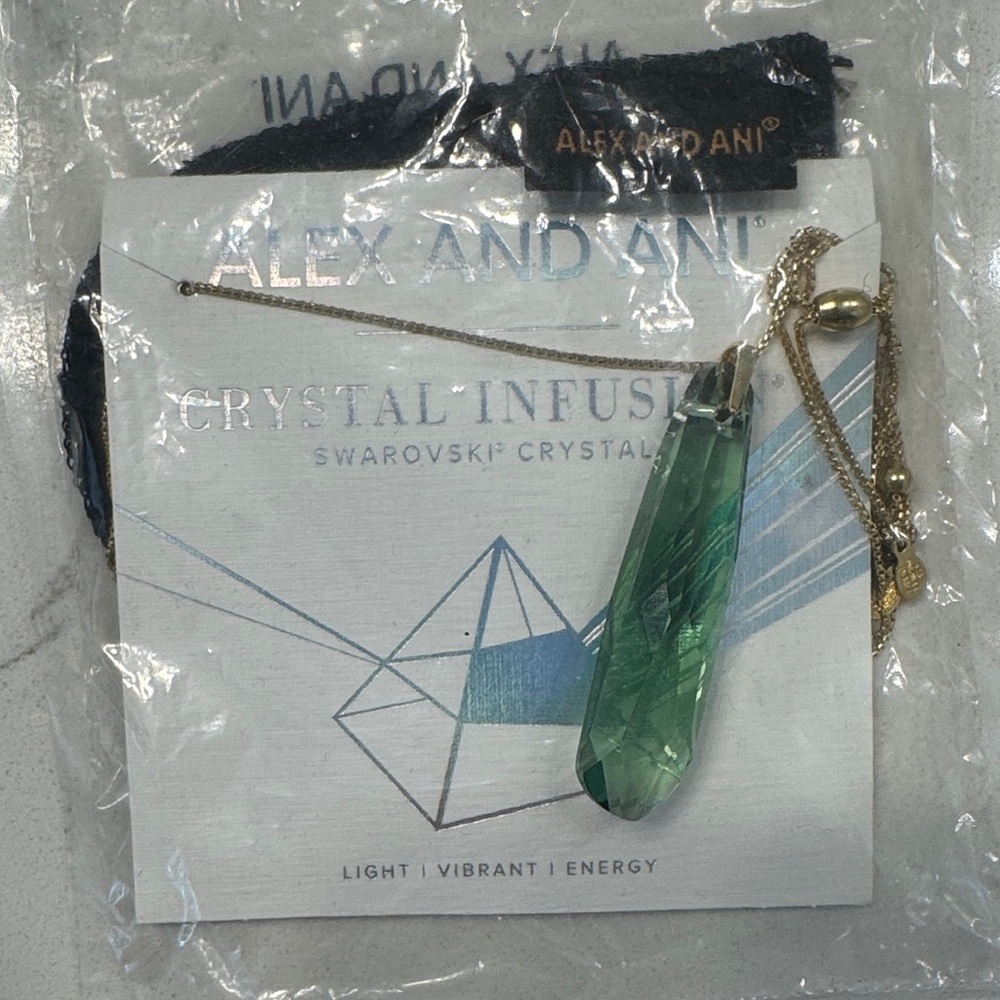 Alex and Ani Green Crystal Pendant Necklace